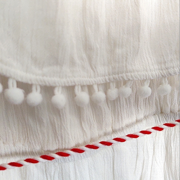 Forever 21 White Embroidered Boho Off-Shoulder Mini Dress Small - Picture 7 of 10